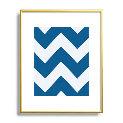 Holli Zollinger Denim Chevron Metal Framed Art Print