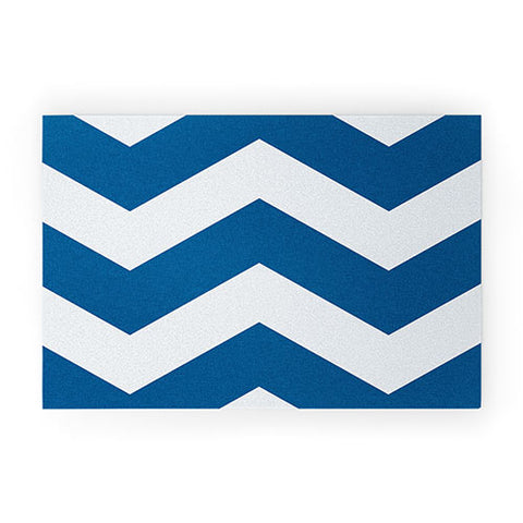 Holli Zollinger Denim Chevron Welcome Mat