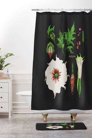 Holli Zollinger DESERT BOTANICAL DATURA Shower Curtain And Mat