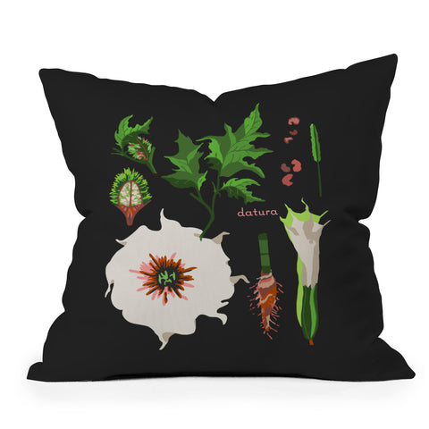 Holli Zollinger DESERT BOTANICAL DATURA Throw Pillow