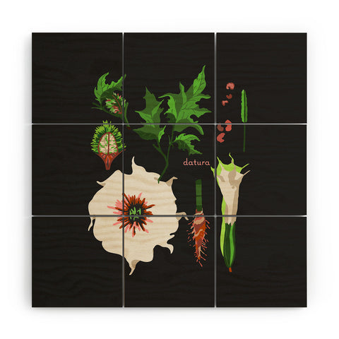 Holli Zollinger DESERT BOTANICAL DATURA Wood Wall Mural