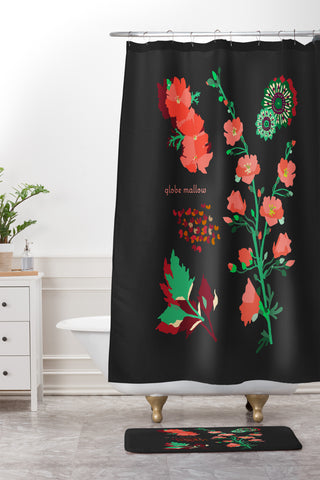 Holli Zollinger DESERT BOTANICAL GLOBE MALLOW Shower Curtain And Mat
