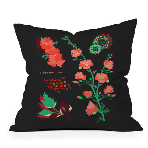 Holli Zollinger DESERT BOTANICAL GLOBE MALLOW Throw Pillow