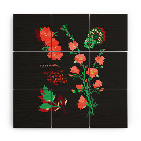 Holli Zollinger DESERT BOTANICAL GLOBE MALLOW Wood Wall Mural