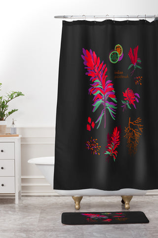Holli Zollinger DESERT BOTANICAL INDIAN PAINTBRUSH Shower Curtain And Mat