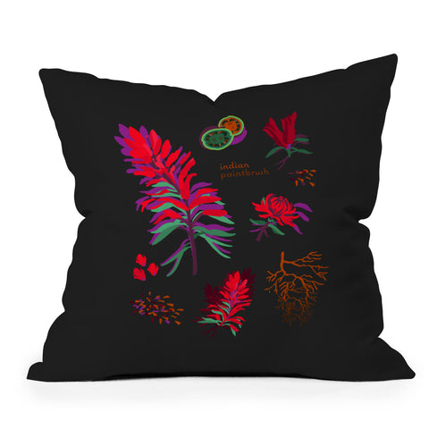 Holli Zollinger DESERT BOTANICAL INDIAN PAINTBRUSH Throw Pillow