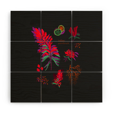 Holli Zollinger DESERT BOTANICAL INDIAN PAINTBRUSH Wood Wall Mural