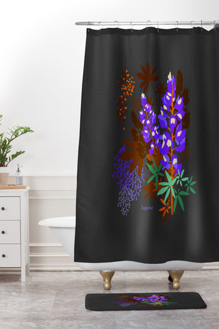Holli Zollinger DESERT BOTANICAL LUPINE Shower Curtain And Mat