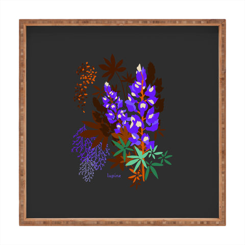 Holli Zollinger DESERT BOTANICAL LUPINE Square Tray