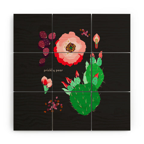 Holli Zollinger DESERT BOTANICAL PRICKLY PEAR Wood Wall Mural