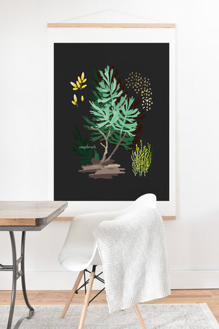 Holli Zollinger DESERT BOTANICAL SAGEBRUSH Art Print And Hanger