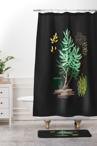 Holli Zollinger DESERT BOTANICAL SAGEBRUSH Shower Curtain And Mat