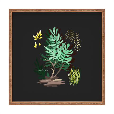 Holli Zollinger DESERT BOTANICAL SAGEBRUSH Square Tray