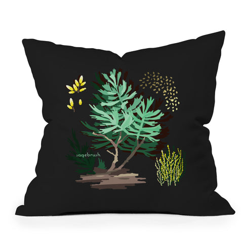 Holli Zollinger DESERT BOTANICAL SAGEBRUSH Throw Pillow