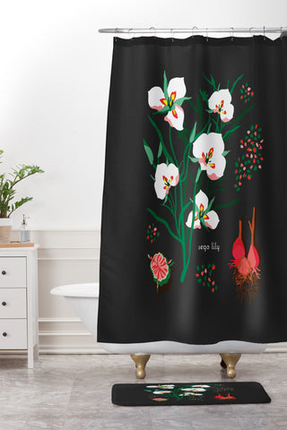 Holli Zollinger DESERT BOTANICAL SEGO LILY Shower Curtain And Mat