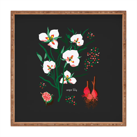 Holli Zollinger DESERT BOTANICAL SEGO LILY Square Tray