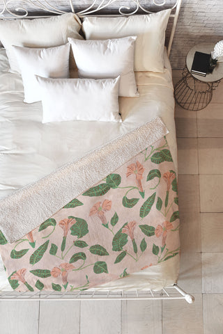 Holli Zollinger DESERT MOONFLOWER Fleece Throw Blanket