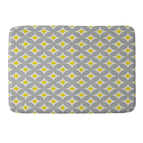 Holli Zollinger Diamond Circles Yellow Memory Foam Bath Mat