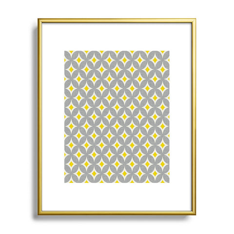 Holli Zollinger Diamond Circles Yellow Metal Framed Art Print