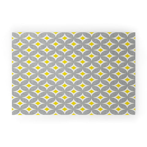 Holli Zollinger Diamond Circles Yellow Welcome Mat