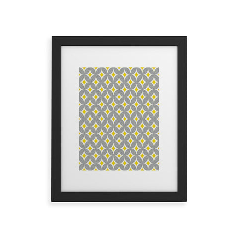 Holli Zollinger Diamond Circles Yellow Framed Art Print