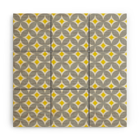 Holli Zollinger Diamond Circles Yellow Wood Wall Mural