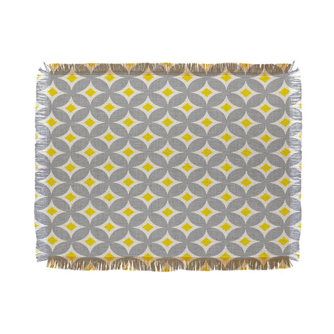 Holli Zollinger Diamond Circles Yellow Throw Blanket