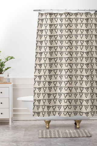 Holli Zollinger DIAMOND DOT LINEN Shower Curtain And Mat