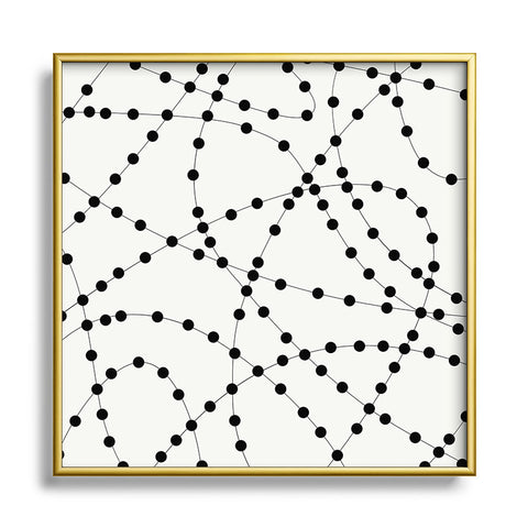 Holli Zollinger Dotted Black Line Metal Square Framed Art Print