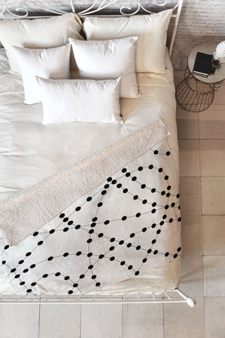 Holli Zollinger Dotted Black Line Fleece Throw Blanket