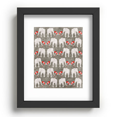 Holli Zollinger Elephant And Umbrella Recessed Framing Rectangle