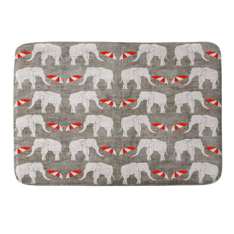 Holli Zollinger Elephant And Umbrella Memory Foam Bath Mat