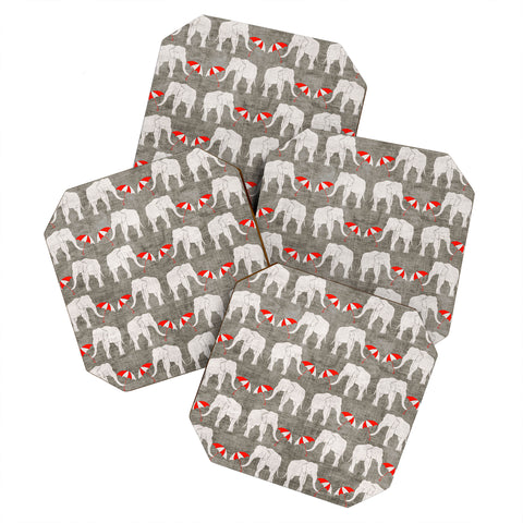 Holli Zollinger Elephant And Umbrella Coaster Set