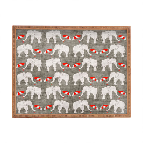 Holli Zollinger Elephant And Umbrella Rectangular Tray
