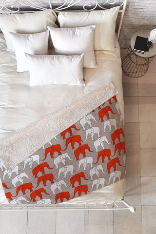 Holli Zollinger Elephant Walk Fleece Throw Blanket
