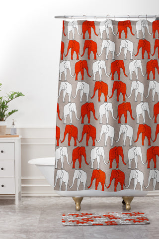 Holli Zollinger Elephant Walk Shower Curtain And Mat