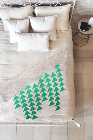 Holli Zollinger Emerald Arrowing Fleece Throw Blanket