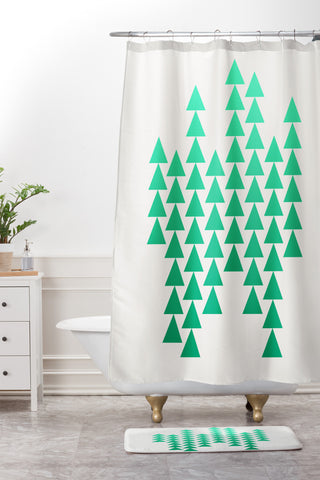 Holli Zollinger Emerald Arrowing Shower Curtain And Mat