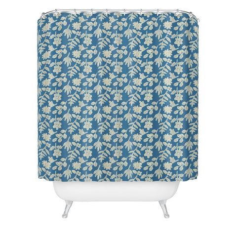 Holli Zollinger ESLE BLUE LINEN Shower Curtain