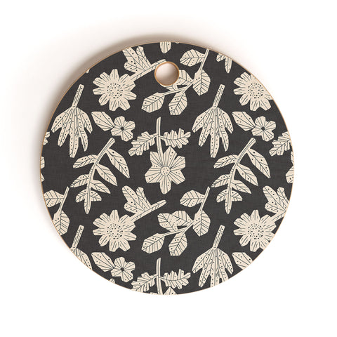 Holli Zollinger ESLE CHARCOAL LINEN Cutting Board Round
