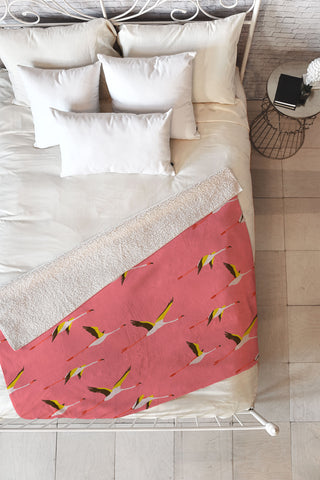 Holli Zollinger Flamingo Crush Fleece Throw Blanket