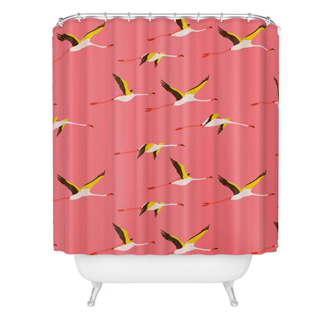 Holli Zollinger Flamingo Crush Shower Curtain