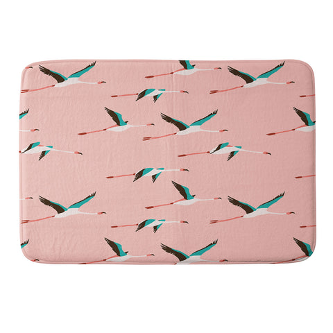 Holli Zollinger Flamingo Pink Memory Foam Bath Mat