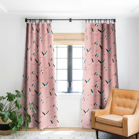 Holli Zollinger Flamingo Pink Blackout Window Curtain