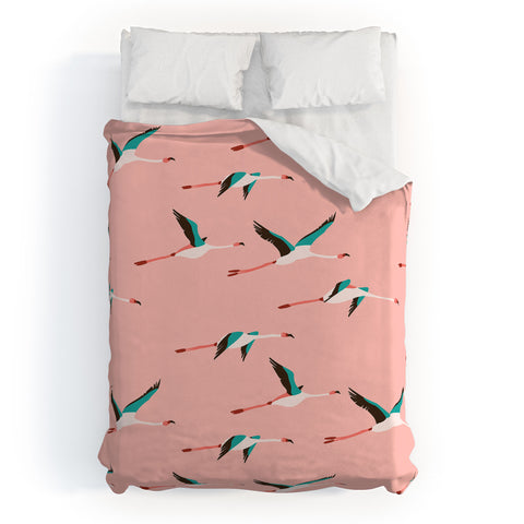 Holli Zollinger Flamingo Pink Duvet Cover