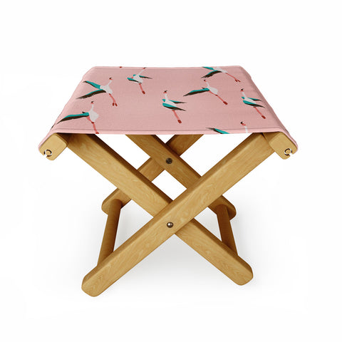 Holli Zollinger Flamingo Pink Folding Stool