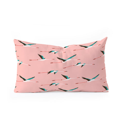 Holli Zollinger Flamingo Pink Oblong Throw Pillow