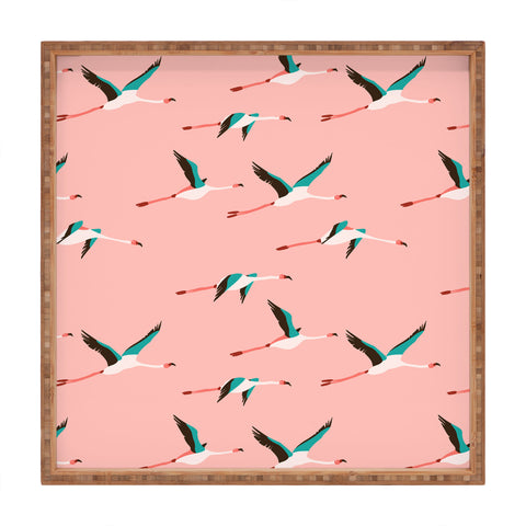 Holli Zollinger Flamingo Pink Square Tray