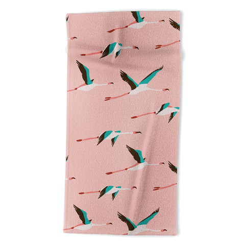 Holli Zollinger Flamingo Pink Beach Towel
