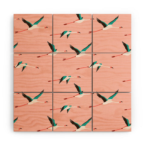 Holli Zollinger Flamingo Pink Wood Wall Mural